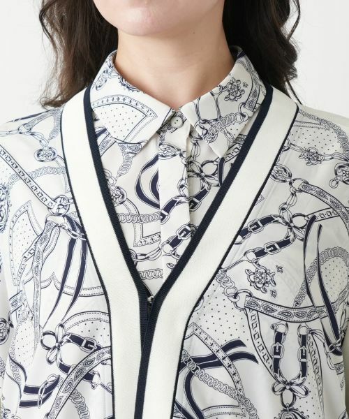 Leilian PLUS HOUSE / レリアンプラスハウス カーディガン・ボレロ | 【店舗人気】プリントドッキングカーディガン | 詳細10
