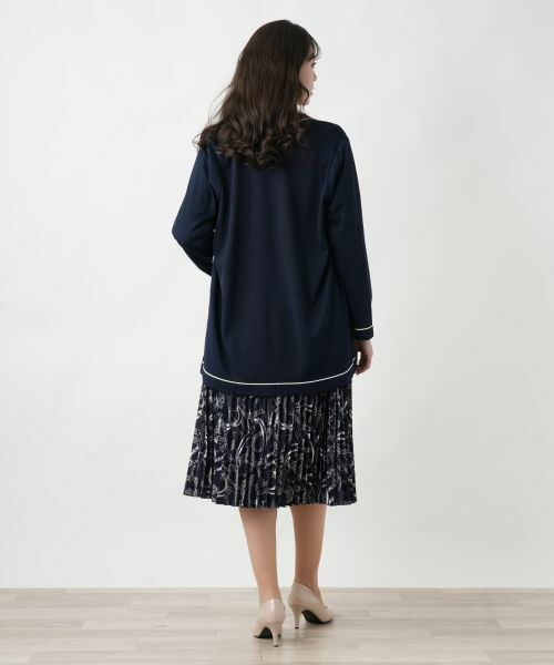 Leilian PLUS HOUSE / レリアンプラスハウス カーディガン・ボレロ | 【店舗人気】プリントドッキングカーディガン | 詳細3