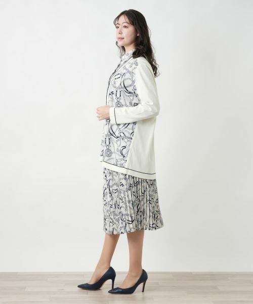 Leilian PLUS HOUSE / レリアンプラスハウス カーディガン・ボレロ | 【店舗人気】プリントドッキングカーディガン | 詳細5
