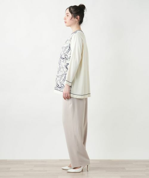 Leilian PLUS HOUSE / レリアンプラスハウス ニット・セーター | 【店舗人気】プリントドッキングニット | 詳細12