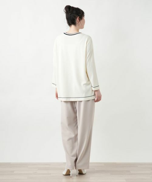 Leilian PLUS HOUSE / レリアンプラスハウス ニット・セーター | 【店舗人気】プリントドッキングニット | 詳細13