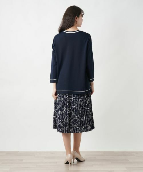 Leilian PLUS HOUSE / レリアンプラスハウス ニット・セーター | 【店舗人気】プリントドッキングニット | 詳細3