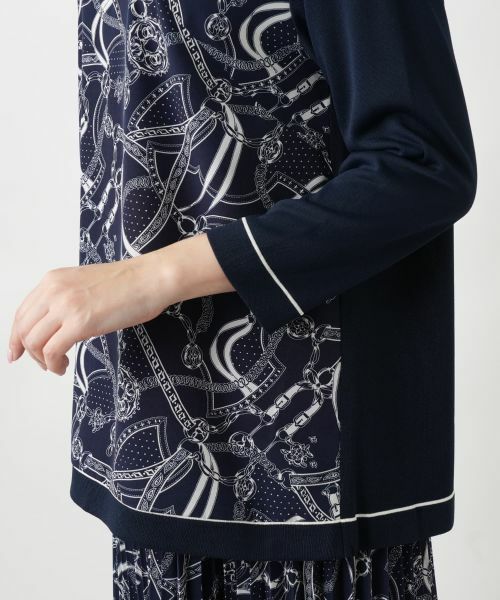 Leilian PLUS HOUSE / レリアンプラスハウス ニット・セーター | 【店舗人気】プリントドッキングニット | 詳細9