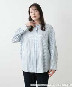 Leilian PLUS HOUSE / レリアンプラスハウス シャツ・ブラウス | 【店舗人気】ストライプ切替ブラウス【MUSE BY ROCHAS Premiere】