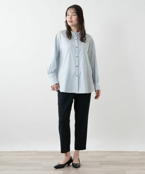 Leilian PLUS HOUSE / レリアンプラスハウス シャツ・ブラウス | 【店舗人気】ストライプ切替ブラウス【MUSE BY ROCHAS Premiere】 | 詳細1