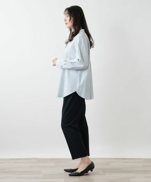 Leilian PLUS HOUSE / レリアンプラスハウス シャツ・ブラウス | 【店舗人気】ストライプ切替ブラウス【MUSE BY ROCHAS Premiere】 | 詳細2