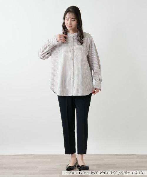Leilian PLUS HOUSE / レリアンプラスハウス シャツ・ブラウス | 【店舗人気】ストライプ切替ブラウス【MUSE BY ROCHAS Premiere】 | 詳細4