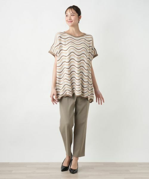 Leilian PLUS HOUSE / レリアンプラスハウス テーラードジャケット | 【店舗人気】ウェーブボーダーニットベスト【BLUBIANCO】 | 詳細1