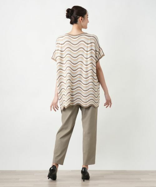 Leilian PLUS HOUSE / レリアンプラスハウス テーラードジャケット | 【店舗人気】ウェーブボーダーニットベスト【BLUBIANCO】 | 詳細3