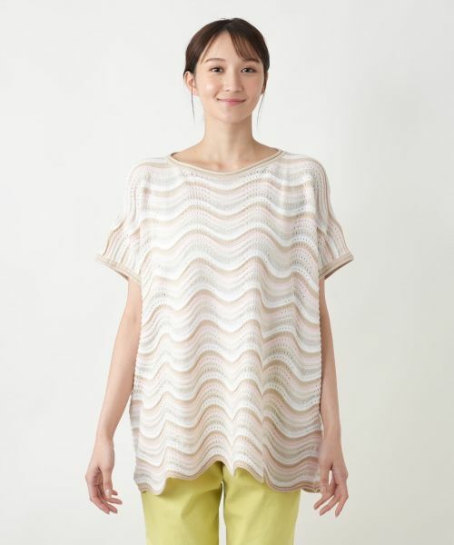 Leilian PLUS HOUSE / レリアンプラスハウス テーラードジャケット | 【店舗人気】ウェーブボーダーニットベスト【BLUBIANCO】 | 詳細7