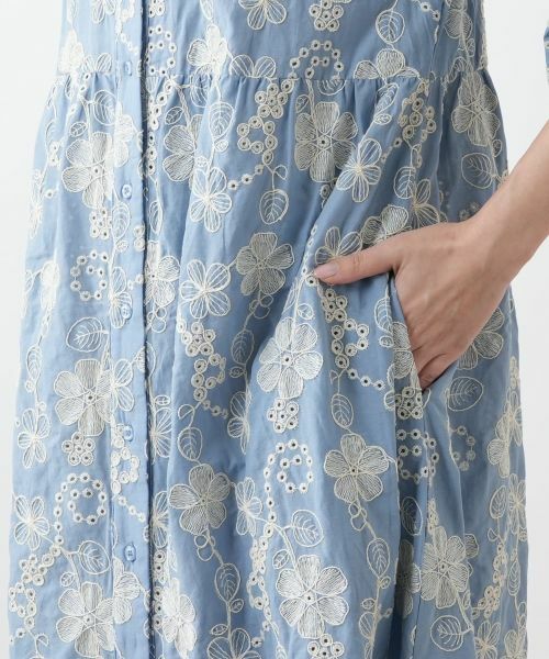 Leilian PLUS HOUSE / レリアンプラスハウス ドレス | 【店舗人気】カットワーク刺繍フレアワンピース-BLUBIANCO | 詳細10