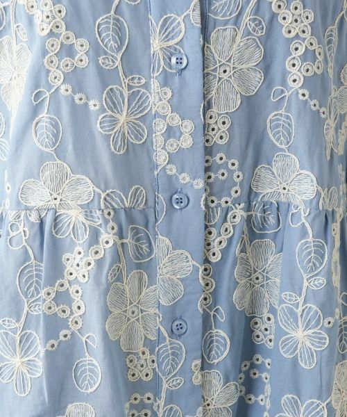 Leilian PLUS HOUSE / レリアンプラスハウス ドレス | 【店舗人気】カットワーク刺繍フレアワンピース-BLUBIANCO | 詳細13