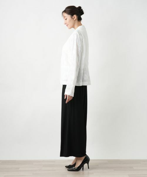 Leilian PLUS HOUSE / レリアンプラスハウス テーラードジャケット | カットワーク刺繍ジャケット-BLUBIANCO | 詳細2