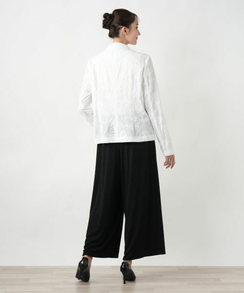 Leilian PLUS HOUSE / レリアンプラスハウス テーラードジャケット | カットワーク刺繍ジャケット-BLUBIANCO | 詳細3