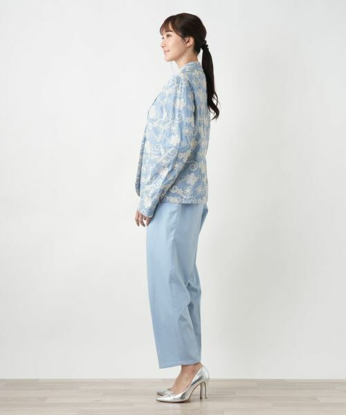 Leilian PLUS HOUSE / レリアンプラスハウス テーラードジャケット | カットワーク刺繍ジャケット-BLUBIANCO | 詳細5