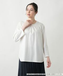 Leilian PLUS HOUSE / レリアンプラスハウス カットソー | 【店舗人気】タックカットソー【Leilian WHITE LABEL】