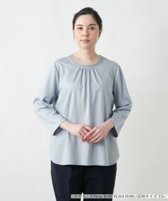 Leilian PLUS HOUSE / レリアンプラスハウス カットソー | 【店舗人気】タックカットソー【Leilian WHITE LABEL】