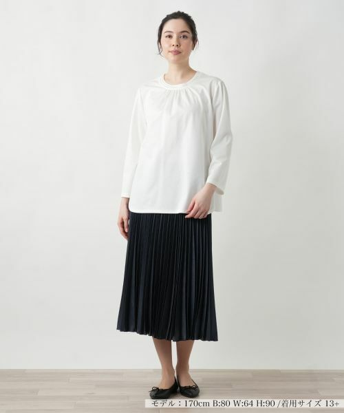 Leilian PLUS HOUSE / レリアンプラスハウス カットソー | 【店舗人気】タックカットソー【Leilian WHITE LABEL】 | 詳細7