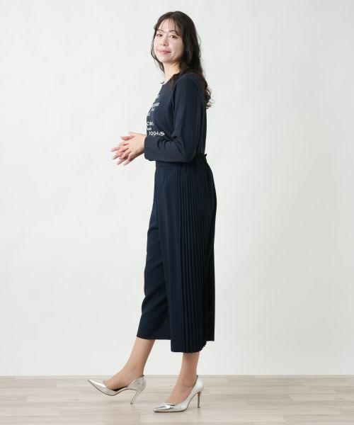 セール】 【店舗人気】洗えるワイドパンツ【Leilian WHITE LABEL