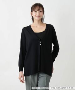 Leilian PLUS HOUSE / レリアンプラスハウス カーディガン・ボレロ | 【店舗人気】Vネックニットカーディガン【Leilian WHITE LABEL】