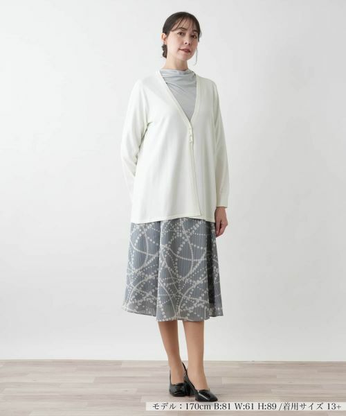 Leilian PLUS HOUSE / レリアンプラスハウス カーディガン・ボレロ | 【店舗人気】Vネックニットカーディガン【Leilian WHITE LABEL】 | 詳細1