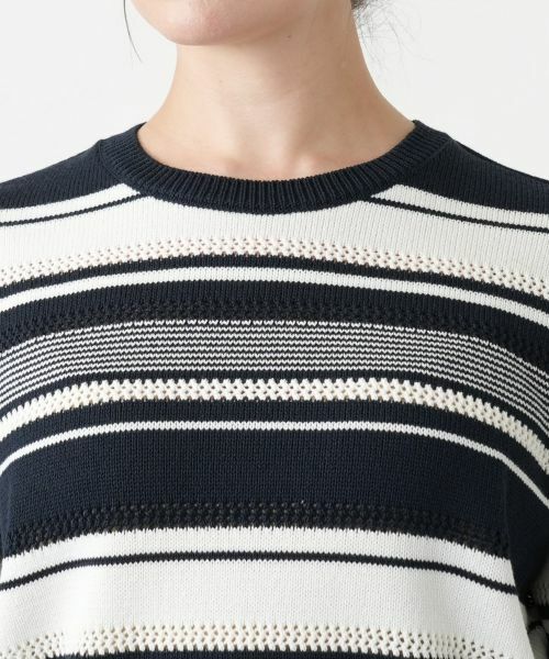 Leilian PLUS HOUSE / レリアンプラスハウス ニット・セーター | 【店舗人気】マルチボーダークルーネックニット | 詳細10