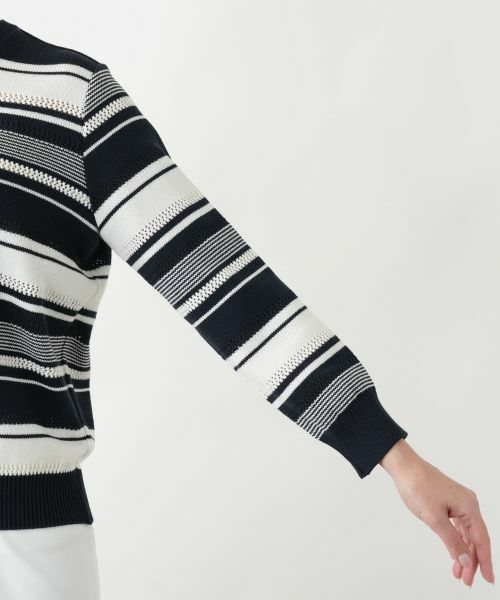 Leilian PLUS HOUSE / レリアンプラスハウス ニット・セーター | 【店舗人気】マルチボーダークルーネックニット | 詳細12