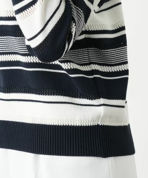 Leilian PLUS HOUSE / レリアンプラスハウス ニット・セーター | 【店舗人気】マルチボーダークルーネックニット | 詳細13