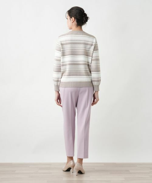 Leilian PLUS HOUSE / レリアンプラスハウス ニット・セーター | 【店舗人気】マルチボーダークルーネックニット | 詳細3
