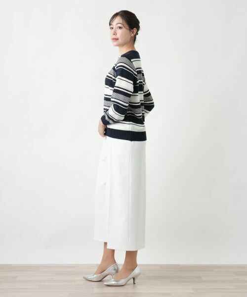 Leilian PLUS HOUSE / レリアンプラスハウス ニット・セーター | 【店舗人気】マルチボーダークルーネックニット | 詳細5