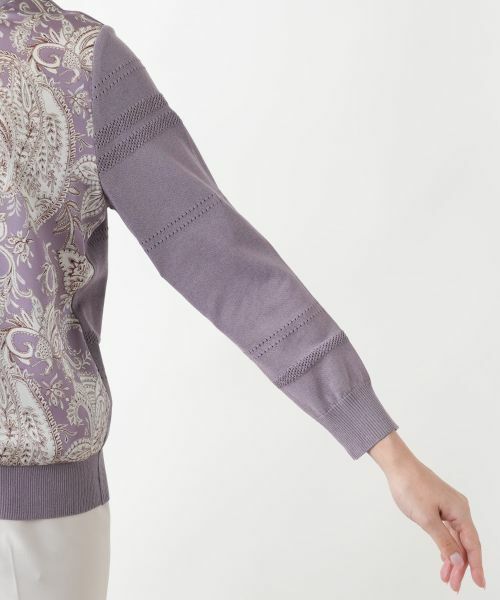Leilian PLUS HOUSE / レリアンプラスハウス ニット・セーター | 【店舗人気】ペイズリー柄切替クルーネックニット【ROCHAS Premiere】 | 詳細10