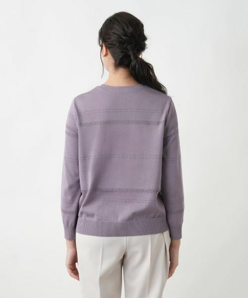 Leilian PLUS HOUSE / レリアンプラスハウス ニット・セーター | 【店舗人気】ペイズリー柄切替クルーネックニット【ROCHAS Premiere】 | 詳細6