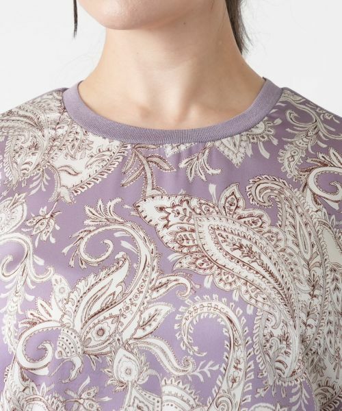 Leilian PLUS HOUSE / レリアンプラスハウス ニット・セーター | 【店舗人気】ペイズリー柄切替クルーネックニット【ROCHAS Premiere】 | 詳細7