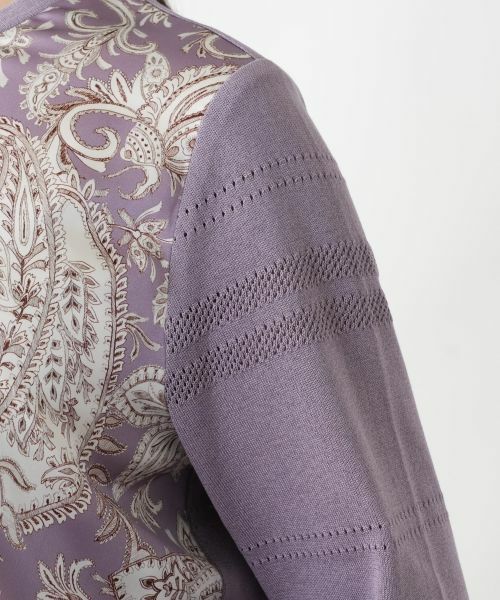 Leilian PLUS HOUSE / レリアンプラスハウス ニット・セーター | 【店舗人気】ペイズリー柄切替クルーネックニット【ROCHAS Premiere】 | 詳細9