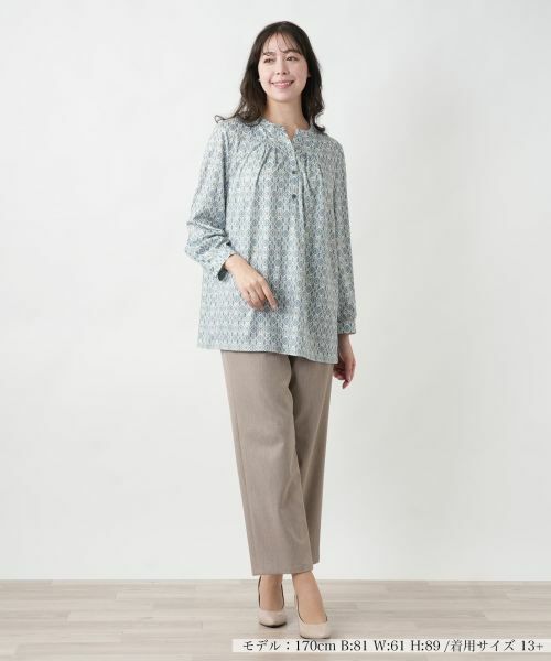 Leilian PLUS HOUSE / レリアンプラスハウス カットソー | 【店舗人気】幾何学柄ブラウス | 詳細1