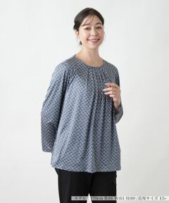 Leilian PLUS HOUSE / レリアンプラスハウス カットソー | 【店舗人気】プリントクルーネックカットソー【ROCHAS Premiere】