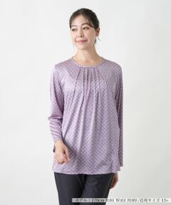 Leilian PLUS HOUSE / レリアンプラスハウス カットソー | 【店舗人気】プリントクルーネックカットソー【ROCHAS Premiere】