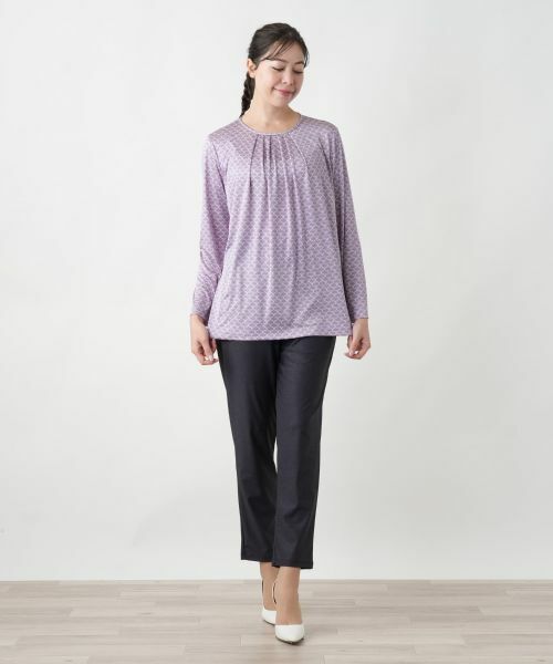 Leilian PLUS HOUSE / レリアンプラスハウス カットソー | 【店舗人気】プリントクルーネックカットソー【ROCHAS Premiere】 | 詳細1