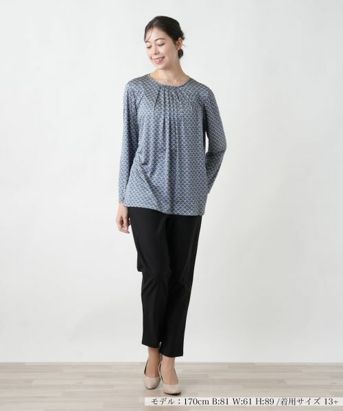 Leilian PLUS HOUSE / レリアンプラスハウス カットソー | 【店舗人気】プリントクルーネックカットソー【ROCHAS Premiere】 | 詳細4