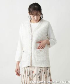 Leilian PLUS HOUSE / レリアンプラスハウス テーラードジャケット | 【店舗人気】ラメニットジレ【プラス企画】