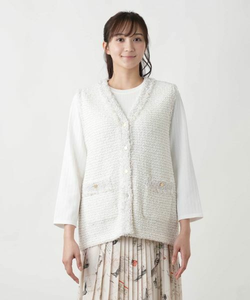 Leilian PLUS HOUSE / レリアンプラスハウス テーラードジャケット | 【店舗人気】ラメニットジレ【プラス企画】 | 詳細4