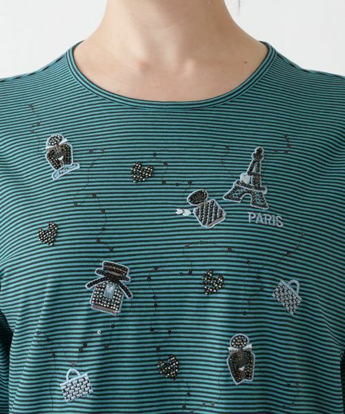 Leilian PLUS HOUSE / レリアンプラスハウス カットソー | 【店舗人気】刺繍ボーダーカットソー【プラス企画】 | 詳細10