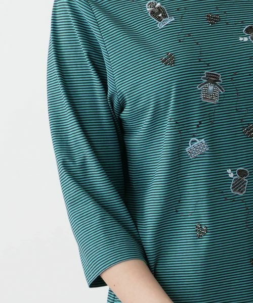 Leilian PLUS HOUSE / レリアンプラスハウス カットソー | 【店舗人気】刺繍ボーダーカットソー【プラス企画】 | 詳細12