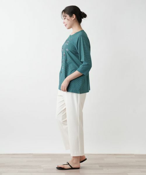 Leilian PLUS HOUSE / レリアンプラスハウス カットソー | 【店舗人気】刺繍ボーダーカットソー【プラス企画】 | 詳細5