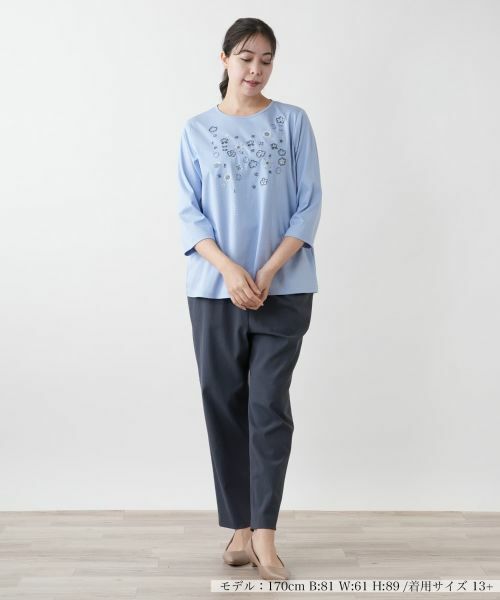 Leilian PLUS HOUSE / レリアンプラスハウス カットソー | 【店舗人気】フラワー刺繍カットソー【プラス企画】 | 詳細4