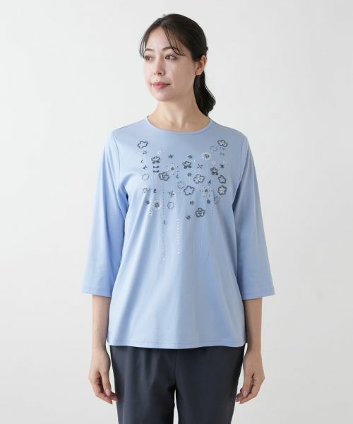 Leilian PLUS HOUSE / レリアンプラスハウス カットソー | 【店舗人気】フラワー刺繍カットソー【プラス企画】 | 詳細7