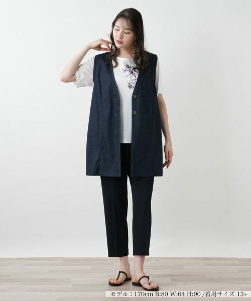 Leilian PLUS HOUSE / レリアンプラスハウス テーラードジャケット | 【店舗人気】Vネックベスト【プラス企画】 | 詳細1