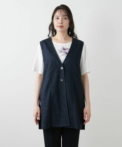 Leilian PLUS HOUSE / レリアンプラスハウス テーラードジャケット | 【店舗人気】Vネックベスト【プラス企画】 | 詳細4