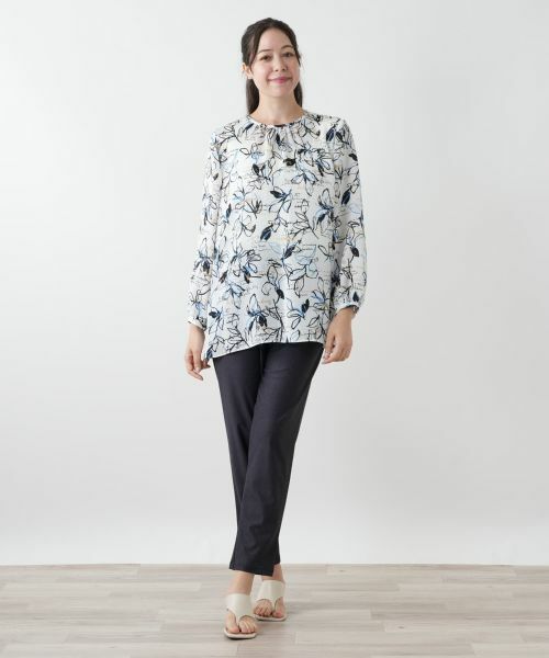 Leilian PLUS HOUSE / レリアンプラスハウス シャツ・ブラウス | 【店舗人気】ボタニカル柄ブラウス【プラス企画】 | 詳細1
