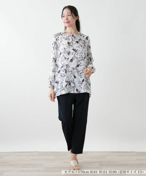 Leilian PLUS HOUSE / レリアンプラスハウス シャツ・ブラウス | 【店舗人気】ボタニカル柄ブラウス【プラス企画】 | 詳細4